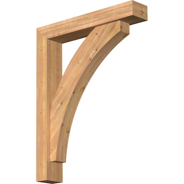 Ekena Millwork Thorton Block Smooth Bracket w/ Offset Brace, Western Red Cedar, 5 1/2"W x 30"D x 38"H BKT0604X30X38THR05SWR - main